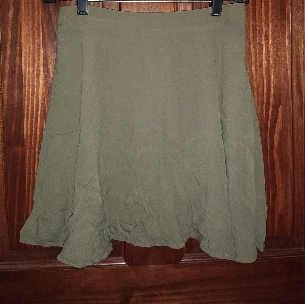 High Waist Green Skirt